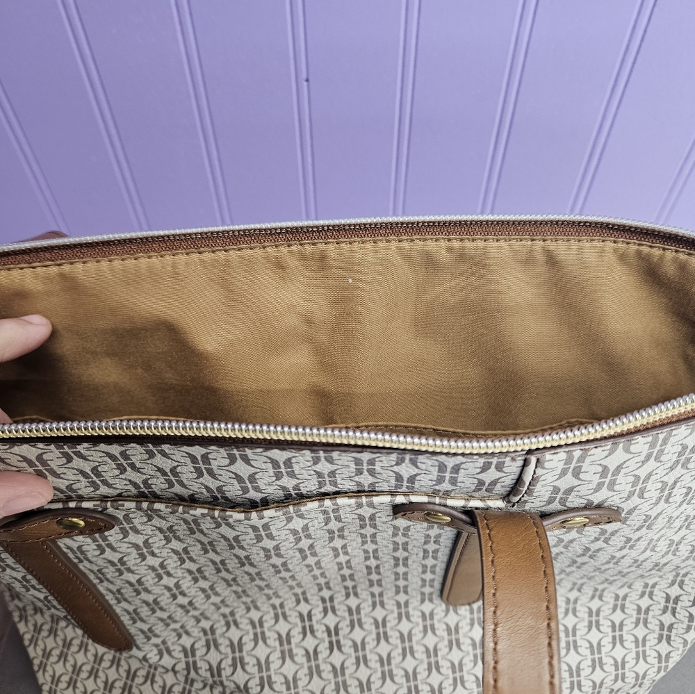 Fossil Felicity Signature Tote Handbag Taupe Tan - image 7